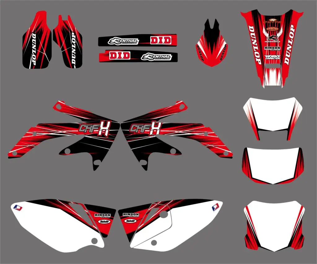 Новый стиль Красная команда графика и фоны Наклейка Набор для Honda CRF450X 4 штрихов 2005