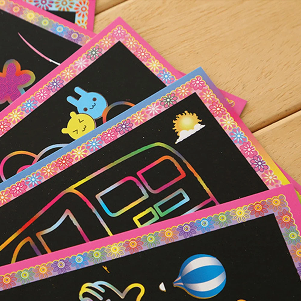 20pcs Small 15pcs Middle 10pcs Large 2 in 1 Magic Color Scratch Art Paper Coloring Cards Scraping Painting Children Drawing Toys | Игрушки и