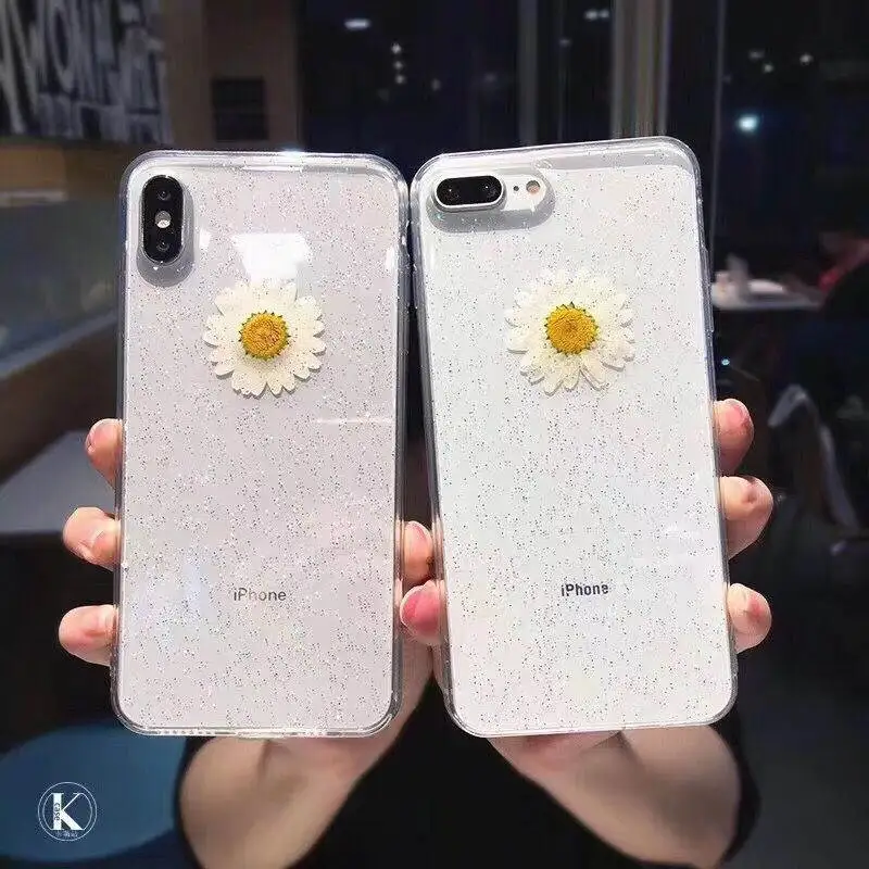 Flash Epoxy New Products For Iphone 66S 6P 78 78plus Xxs Xr Xsmax Dry Flower Transparent Fashion Drop Protection Cover |