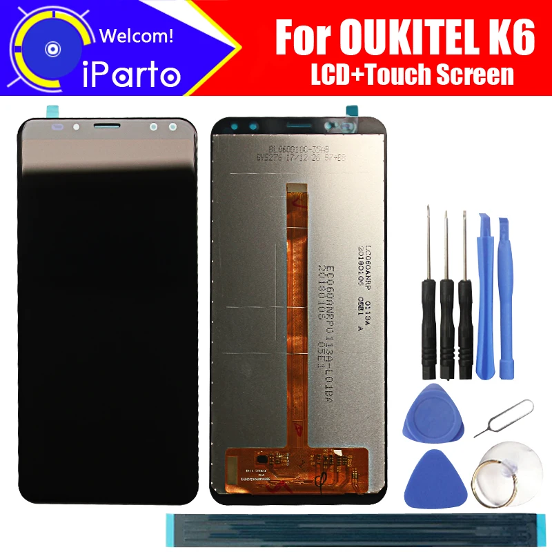 5,99 дюймов OUKITEL K6 ЖК-дисплей+ кодирующий преобразователь сенсорного экрана в сборе ЖК+ сенсорный дигитайзер для OUKITEL K6+ Инструменты