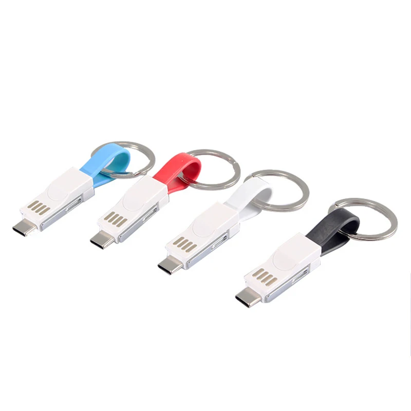 Thbelieve 3 в 1 Кабели для зарядки 4 USB зарядное устройство брелок Разные цвета кабель