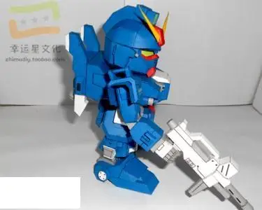 SD Gundam Series RX 79BD 02 Blue Destiny Machine 2 3D Paper Model DIY|Картонные конструкторы| |