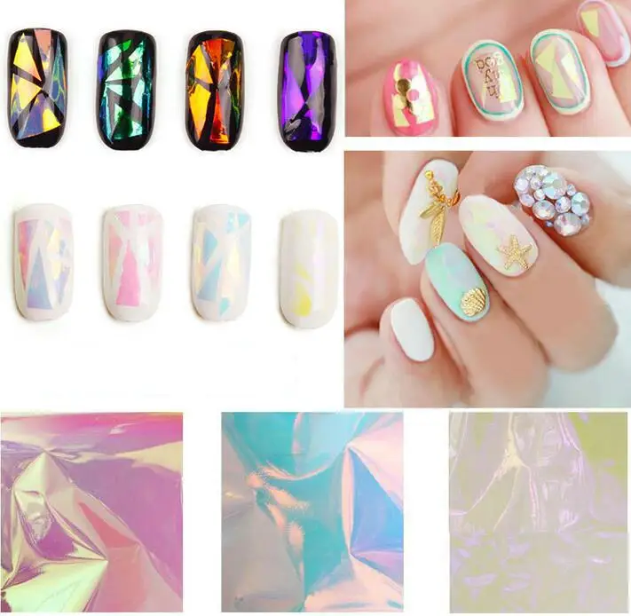 Горячая 20 см/Лист наклейки на зеркало для ногтей фантазия неправильная разбитая