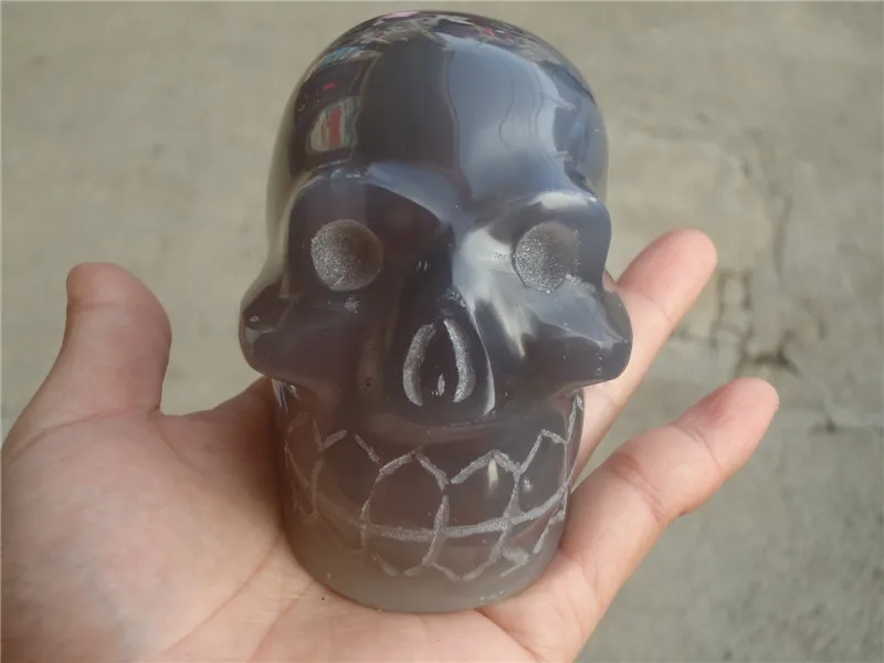 745 г натуральный удивительный красивый агат инопланетянин череп Кристальные