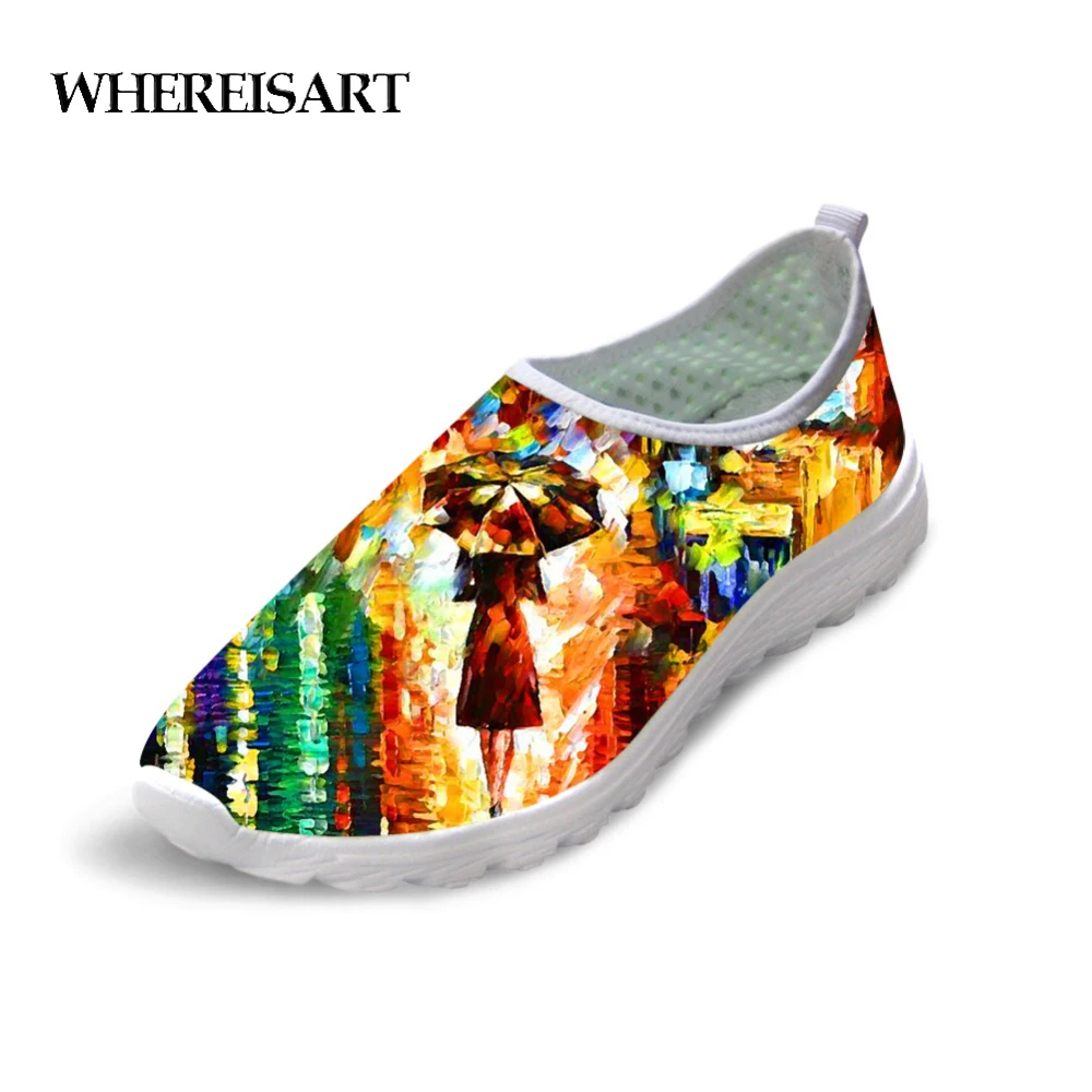 WHEREISART/женская повседневная обувь на плоской подошве с 3D рисунком летняя удобная