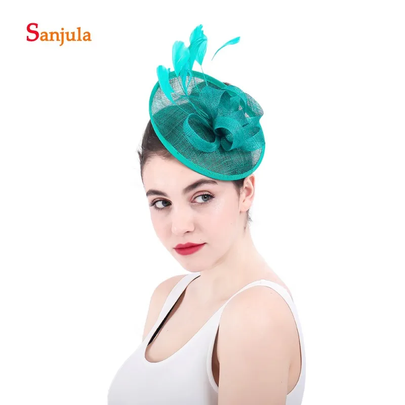 Small Hats for Bride Headpieces Linen Flowers Feathers Wedding Decoration Ladies Important Occasion Accessories H46 | Свадьбы и