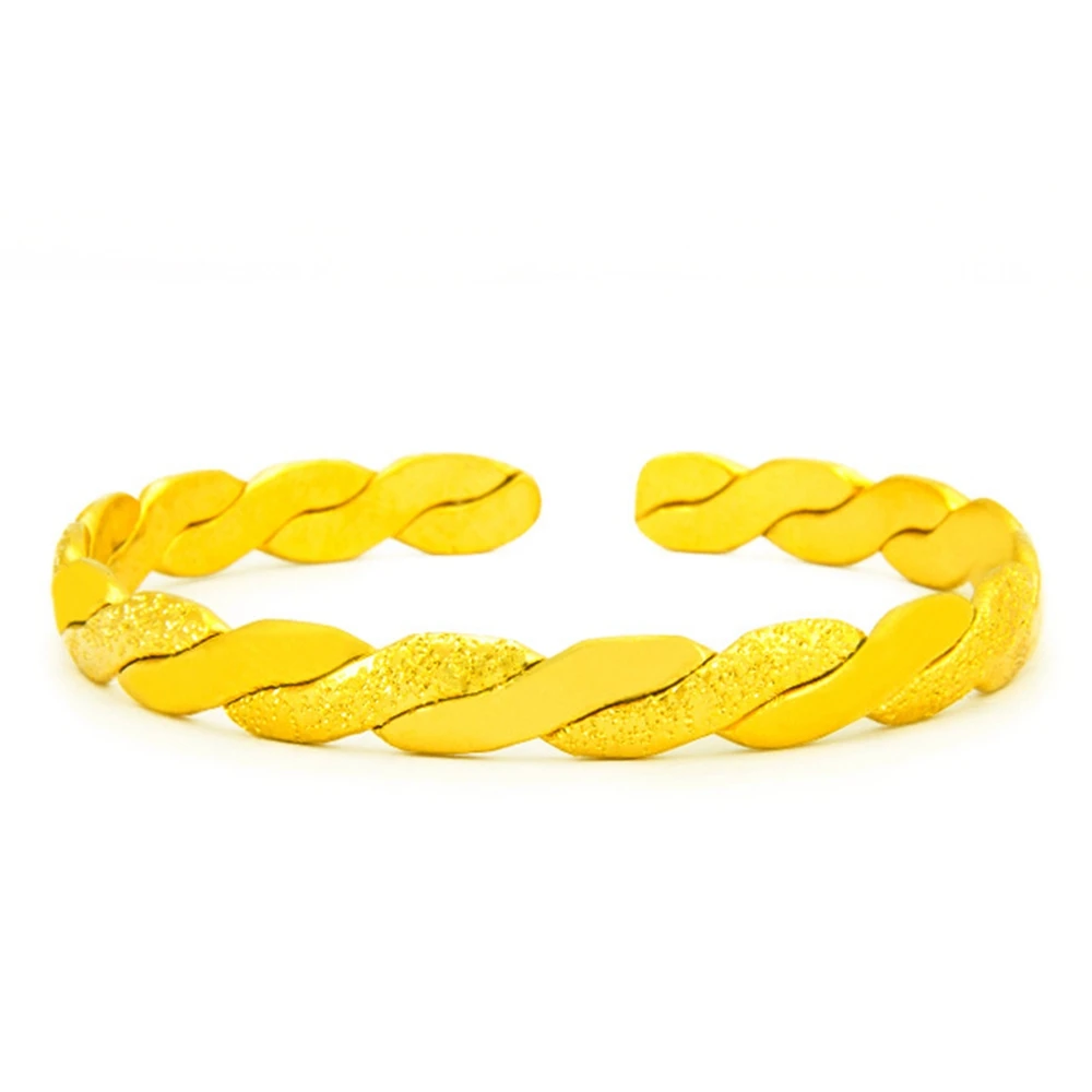 

Twisted Cuff Bangle Yellow Gold Filled Womens Bangle 55mm