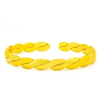 twisted cuff bangle yellow gold filled womens bangle 55mm