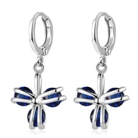 fym new luxury 3 colors flower shape crystal hoop earrings cubic zirconia jewelry earring for women wedding party