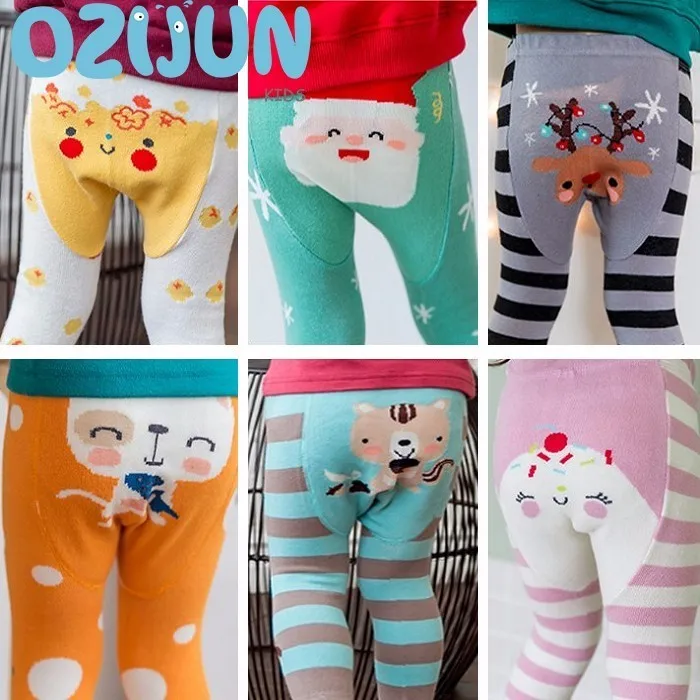 

0-4Y Autumn Winter Big Crotch Ankle-Length Baby Girls Boys Pants Cartoon Animal Full Cotton Soft Legging Children Kids Clothing