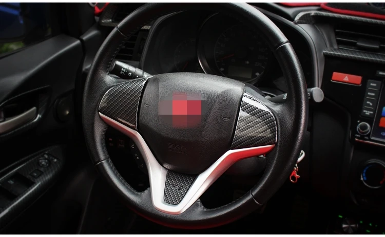 Автомобильные хромированные аксессуары из АБС-пластика для HONDA FIT JAZZ-, 1 шт., автомобильные наклейки на руль, u-образный декоративный чехол с блестками