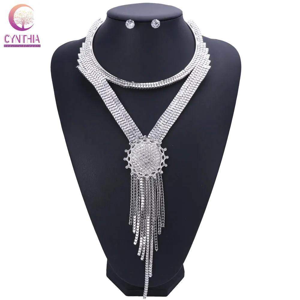 2017 модное богемное ожерелье ошейник с длинной кисточкой и большой цепочкой