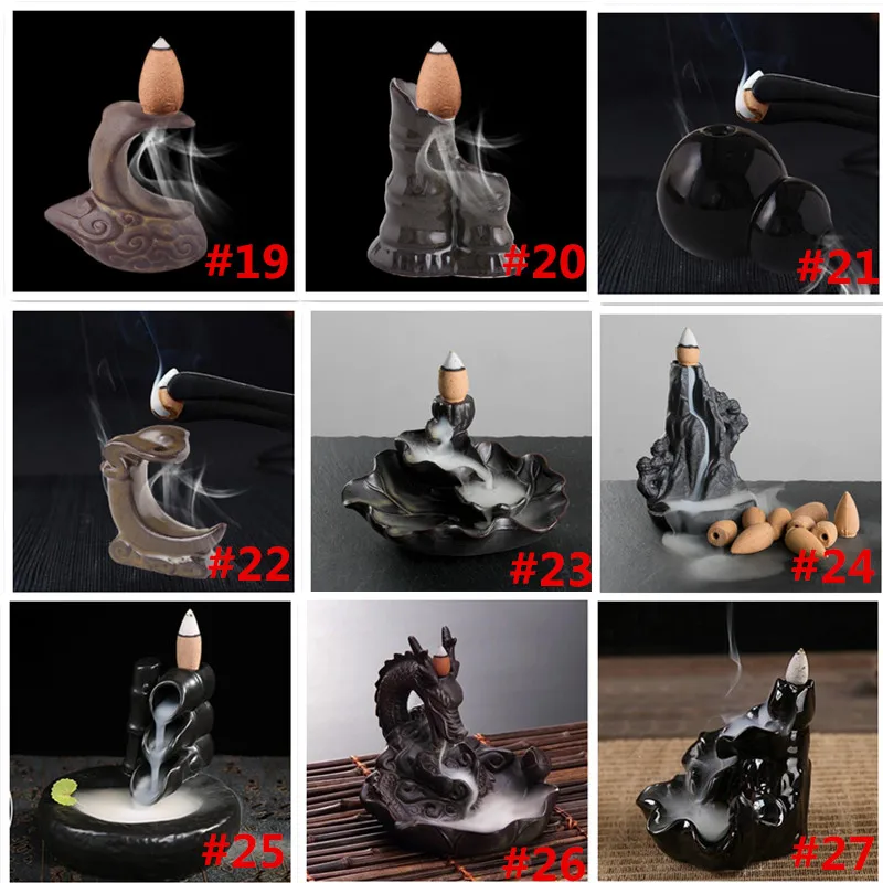 Ручной работы черный керамический держатель для курильница с обратным потоком