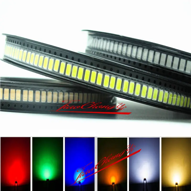 

500 шт. высокой мощности 0,5 Вт 1/2 w SMD чип 5630/5730 красный цвет зеленый, синий желтый УФ-светодиод