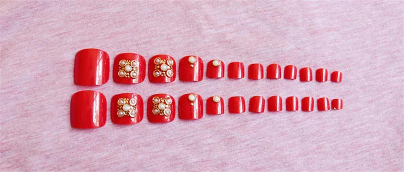 2016 Горячая Распродажа летние ногти на ногах 24 шт перламутровые французские