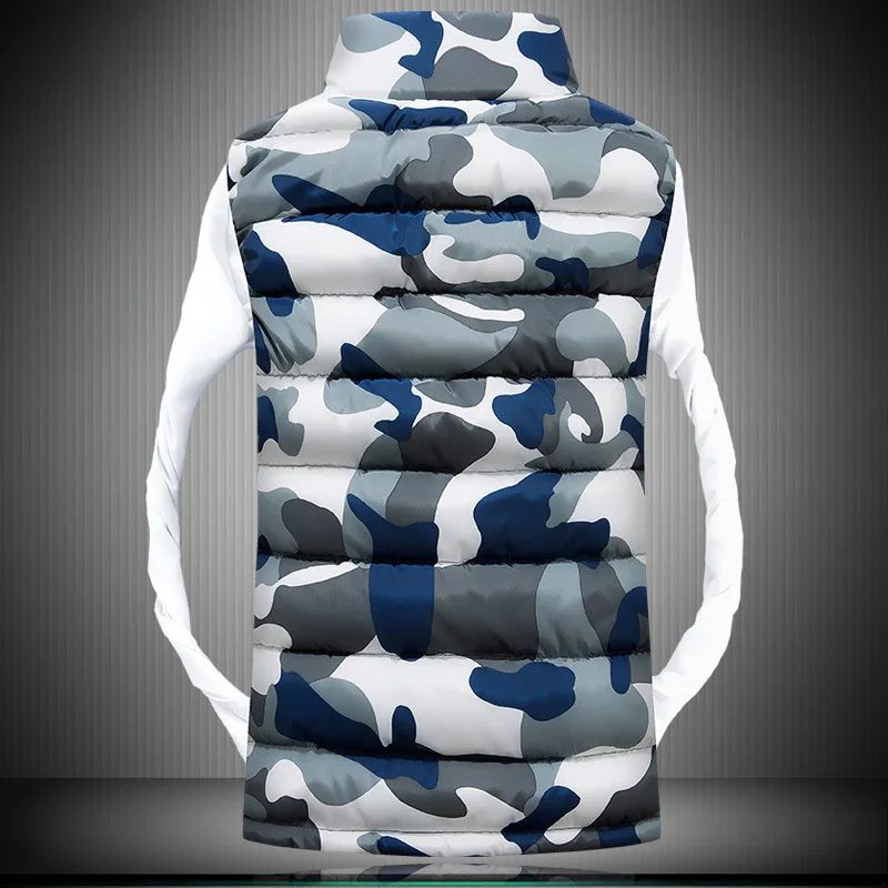 Rlyaeiz 2018 Men's Camouflage Vest Autumn Winter Men Jacket Sleeveless Casual Male Waistcoat Slim Fit Vests chalecos para hombre | Мужская