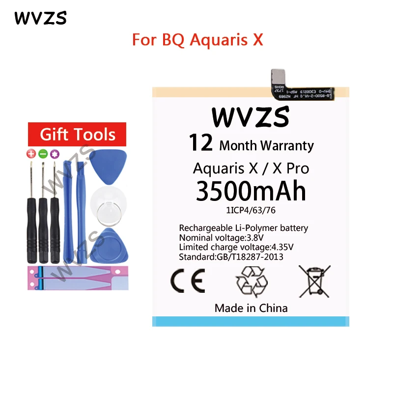 Wvzs 3500 mAh литий полимерный аккумулятор для BQ Aquaris X/X Pro Аккумулятор AKKU сменные