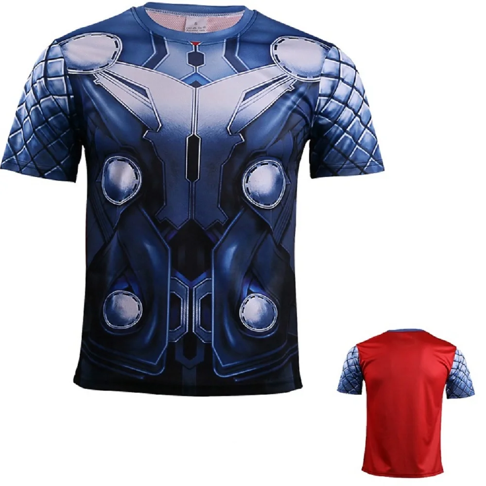 2017 фильм ТОР 3 Ragnarok Chris Heimsworth футболка с короткими рукавами Супермен полиэстер