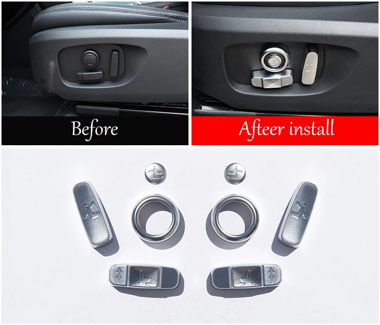 

ABS Chrome Car Seat Side Adjustment Button Cover Trim 8pcs For Land Rover Discovery Sport 2015-2017 Car-Styling