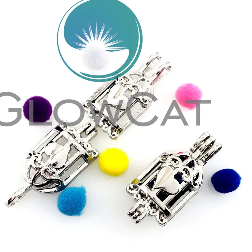 GLOWCAT 10x K669 милый кулон в клетку с бусинами для птиц диффузор эфирного масла