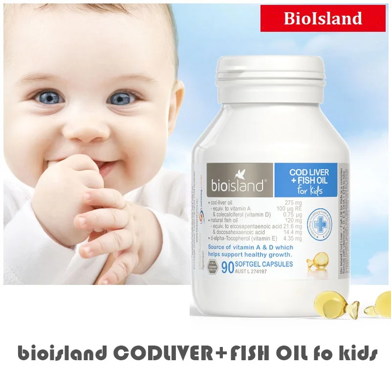 

Australia Bio Island COD LIVER FISH OIL Vitamin A D DHA EPA supplement for Baby Children Kids Support healthy growth development