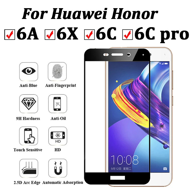 Защитное стекло закаленное для Huawei Honor 6c Pro 6a 6x6 C X A C6 X6 A6 6X HD защитная
