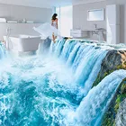 3D обои для пола Водопад для гостиной, кухни, водонепроницаемые самоклеящиеся обои из наклейка на пол, фотообои ПВХ