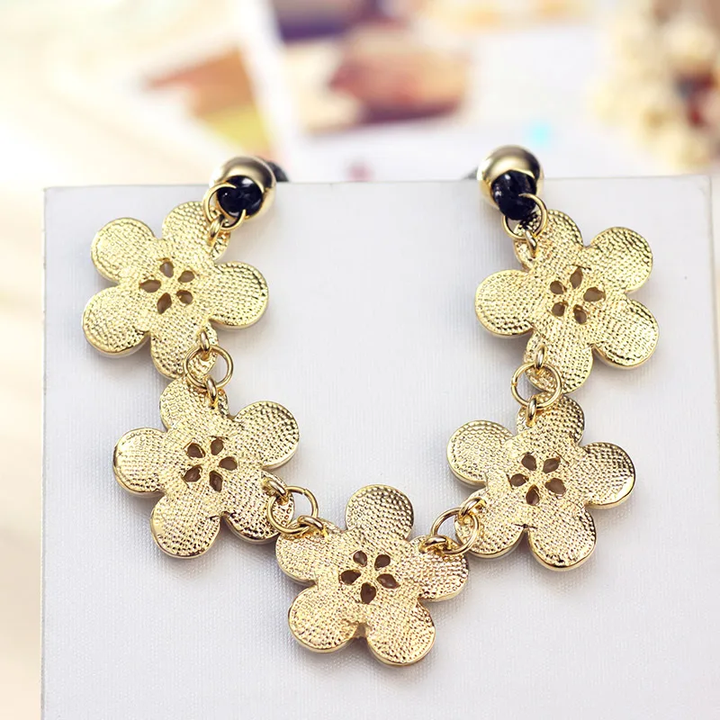 Neoglory опал австрийский горный хрусталь Светло-желтый золотой цветок Цепочка