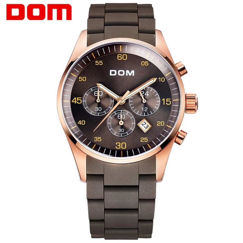 DOM мужские часы лучший бренд класса люкс водонепроницаемые кварцевые из