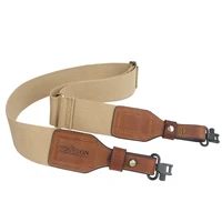 tourbon hunting accessories tactical gun sling shoulder strap webbing leather shotgun rifle belt wswivels brass buckle1 set