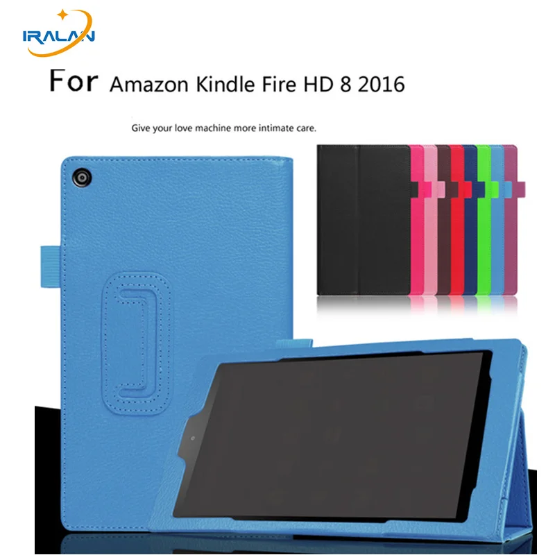 Хит личи ультра тонкий чехол для Amazon Kindle Fire HD 8 HD8 2016 0 дюймов планшет Фолио