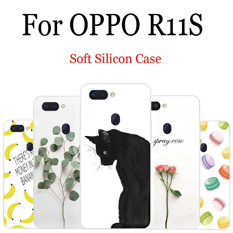 Чехол для OPPO R11S силиконовый мягкий с мультяшным рисунком | Мобильные телефоны и