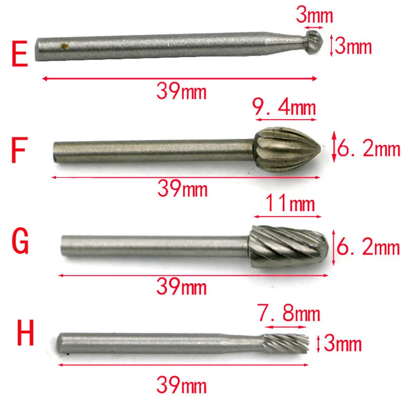 10 шт. HSS ДРЕЛЬ Dremel для вырезания гребней и пазов Инструмент 1/8 дюймов режущие