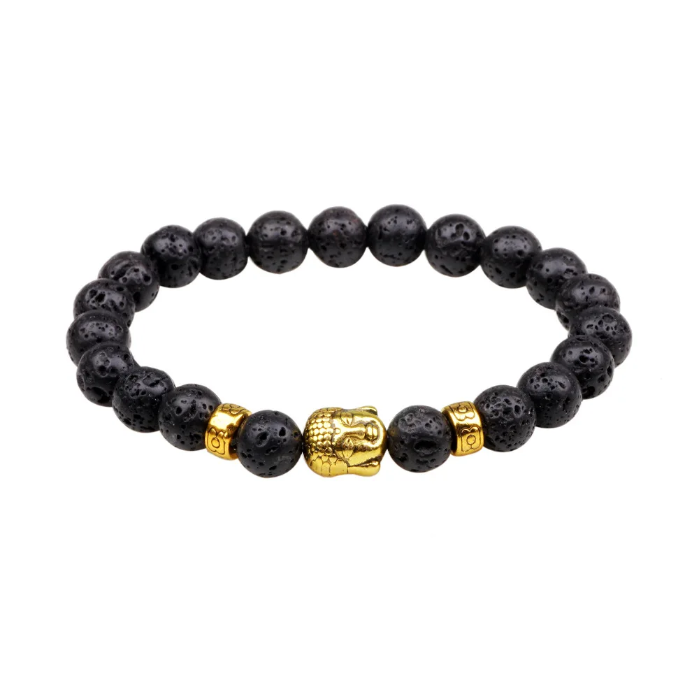 8 мм бриллиантовые бусины в форме тигрового глаза браслеты из лавы Будды оникс