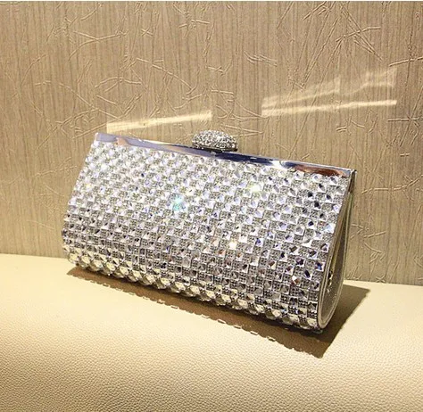 New arrival silver rhinestone Casual clutch evening bags banquet woman day bridal bag female purse | Багаж и сумки