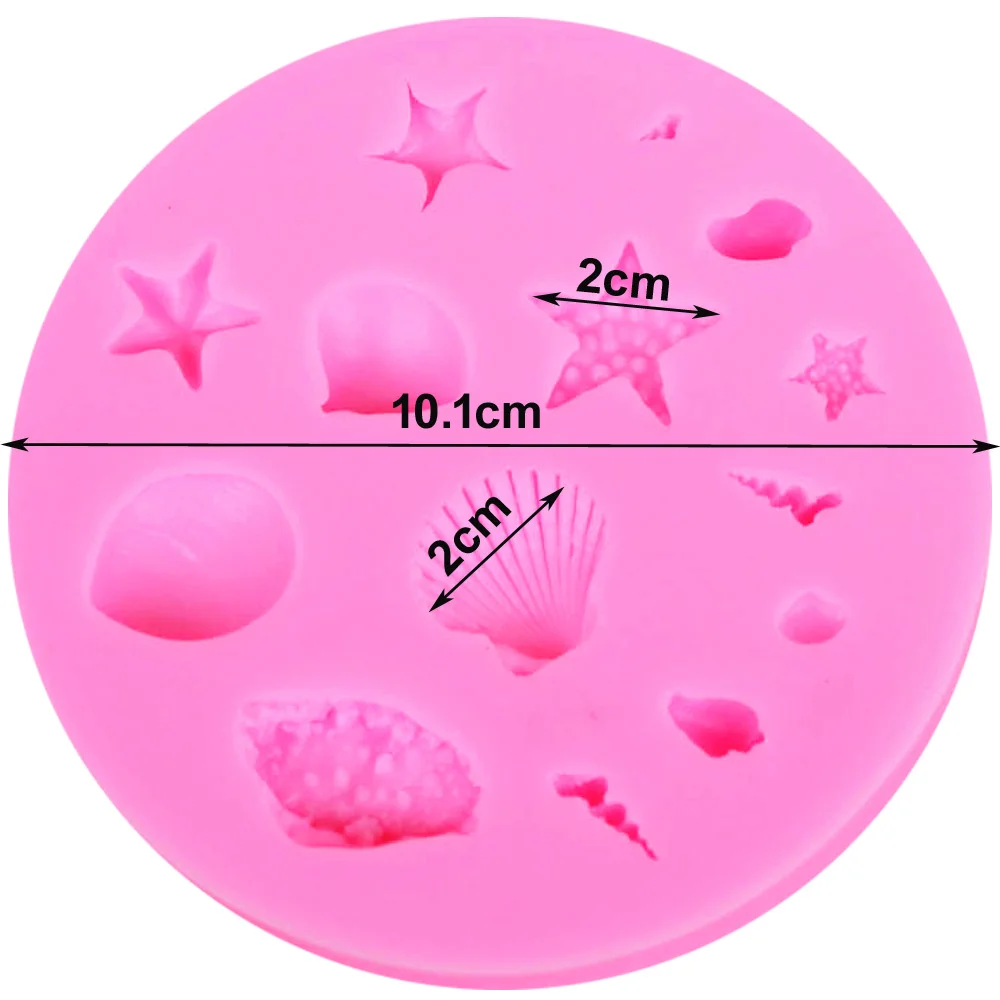 C200 3D Shell Conch UV Resin Silicone Molds Fondant Cake Decorating Tools Cupcake Chocolate Gumpaste Epoxy Moulds 6PCS/SET | Дом и сад