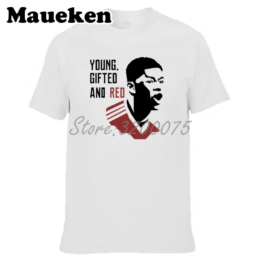 Мужская футболка Marcus Rashford 10 в английском стиле Красная с круглым вырезом