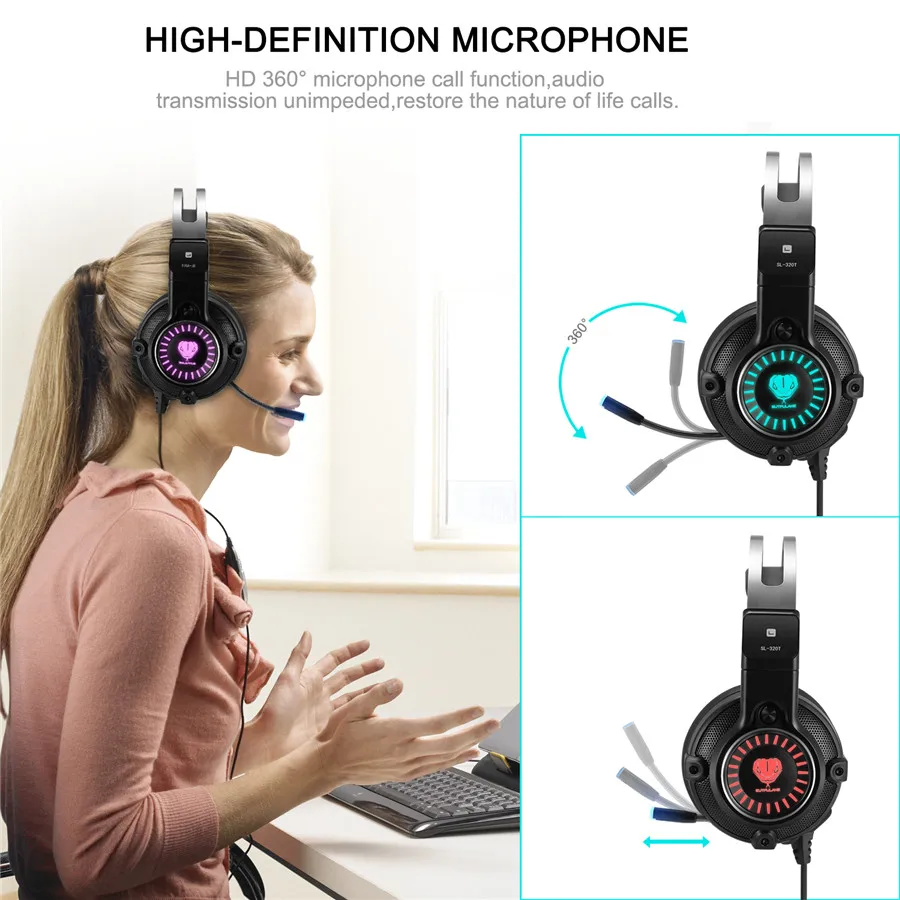 3,5 мм игровая гарнитура Casque Gamer, стерео наушники с микрофоном, светодиодный микрофон, игровые гарнитуры для ПК, компьютера, PS4, стол для Xbox One