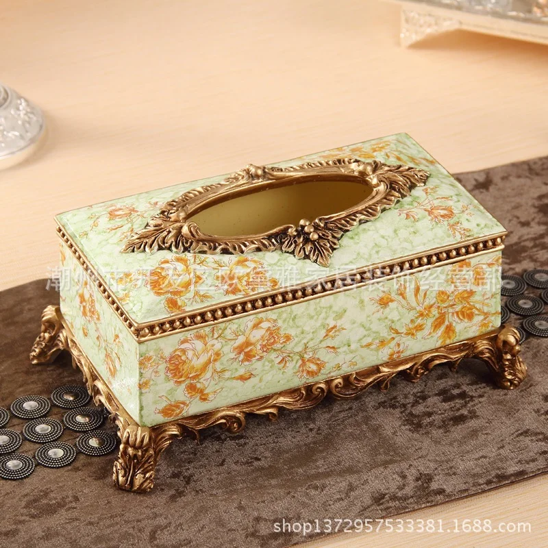 Retro luxury European style paper towel box household creative accessories living room wedding gifts gifts