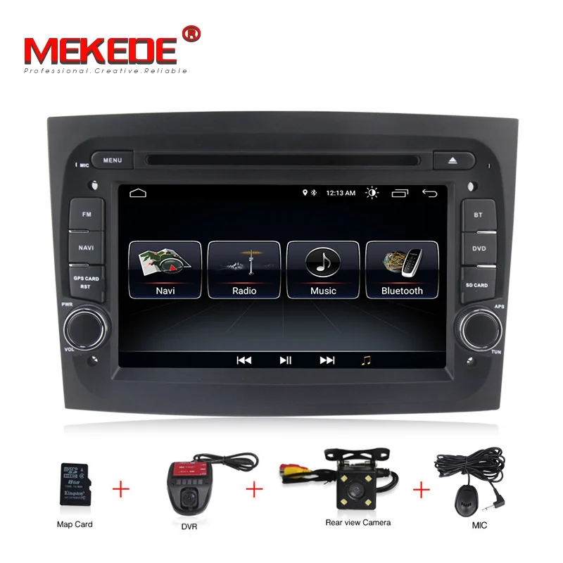 MEKEDE 1024x600 HD 1din Android 8,1 автомобильный мультимедийный плеер для Fiat Doblo wifi BT RDS 7851IC+ 16G карта - Цвет: CAR DVD CAMERA DVR