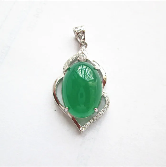 

KJJEAXCMY boutique jewelry 925 sterling silver inlaid with green chalcedony
