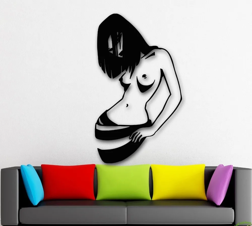 Новое поступление Обнаженная девушка виниловые наклейки на стены красивые