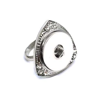 hot sale high quality 012 flower diy metal adjustable ring fit ginger 18mm snap button rings jewelry charm rings for women