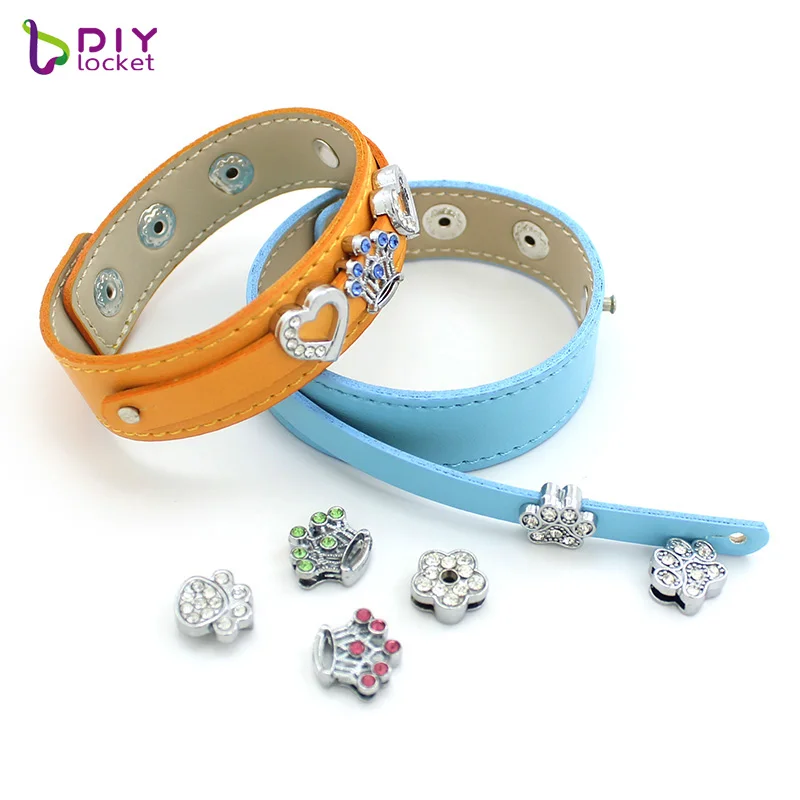Разные цвета 18 + 8 Pu кожаный браслет подходит для Silde Charms LSBR037 * 10|Браслеты с шармами|
