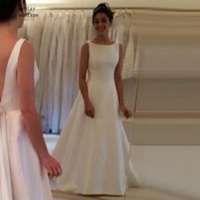 Женское длинное атласное платье Элегантное свадебное со съемной юбкой невесты