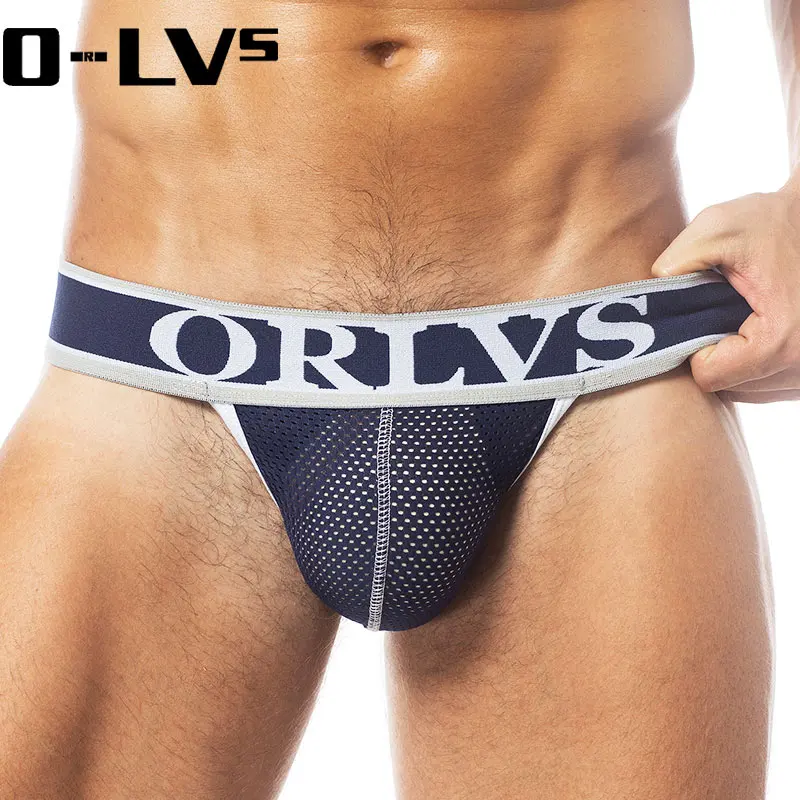 C мужское сексуальное нижнее белье ORLVS jockstrap Сетчатое Cueca мужские трусы стринги и