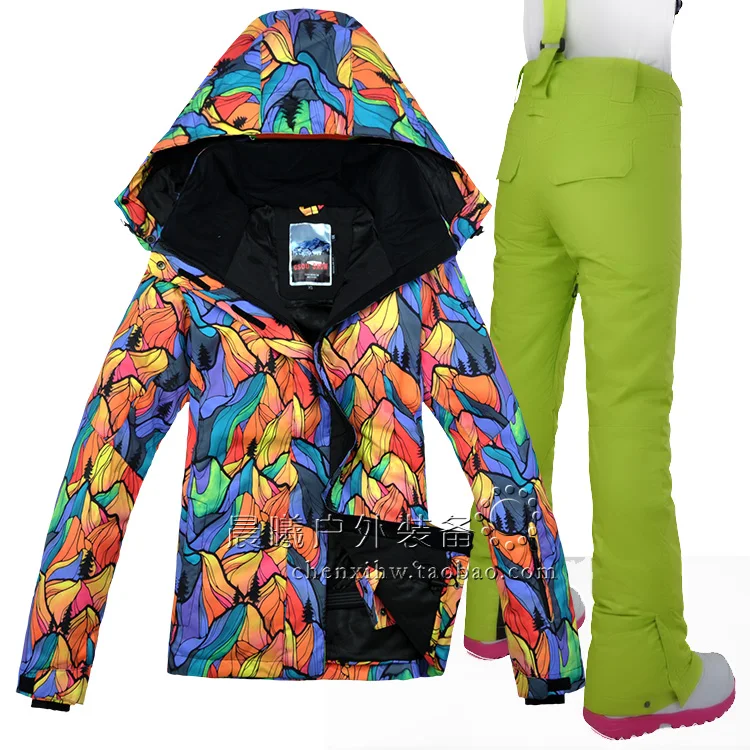 Куртка GSOU для катания на лыжах штаны ветрозащитная водонепроницаемая Спортивная