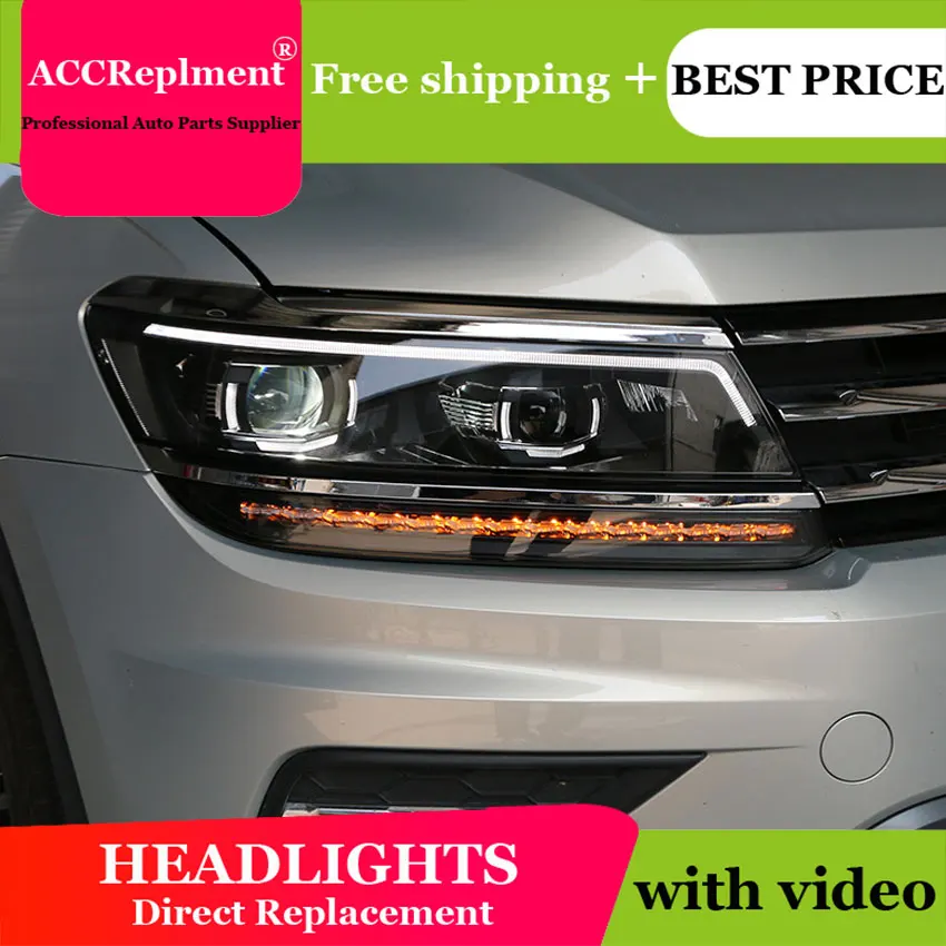 Авто PRO 2017 для VW Tiguan фары Тюнинг автомобилей Q5 би ксенон объектив СВЕТОДИОДНЫЙ