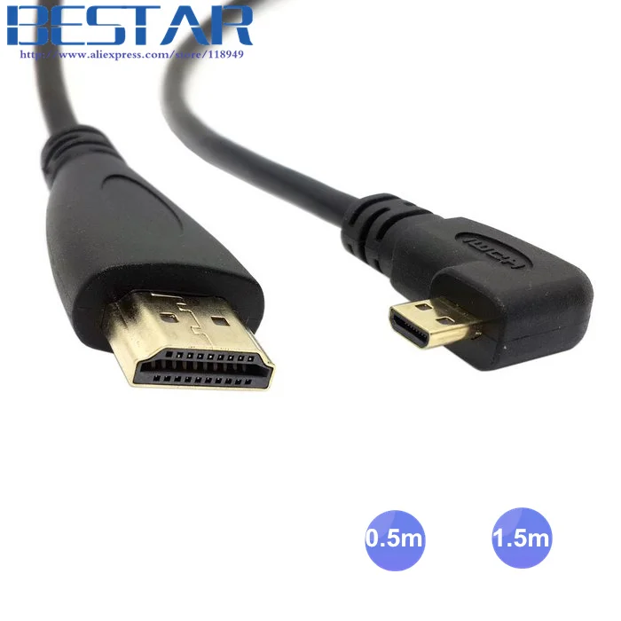 Прямоугольный 90d 90 градусов Micro HDMI совместимый HDTV кабель 50 см 150 0 5 м 1 футов XOOM для