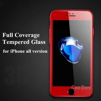 premium full coverage tempered glass screen protector for iphone 7 7 plus 6 6s 6plus 6s plus 5 5s se protective 9h glass hot red